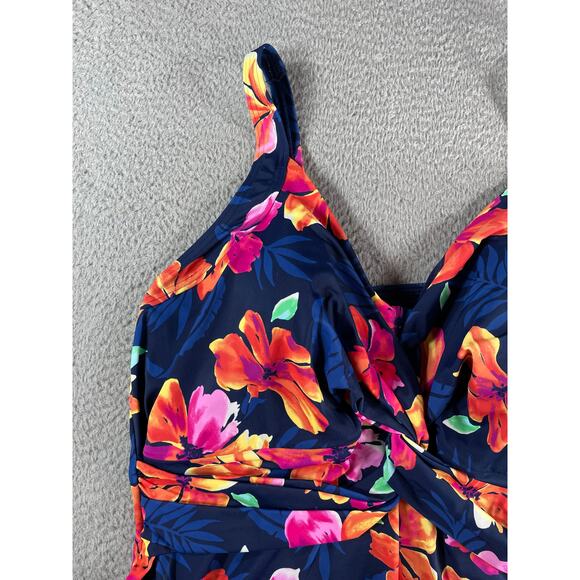 Lands End Swim Shirt Womens 26W Tank Multicolor Floral Underwire Padded NWT - Picture 6 of 12